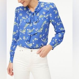 J Crew Factory Tie Neck Blouse NWT